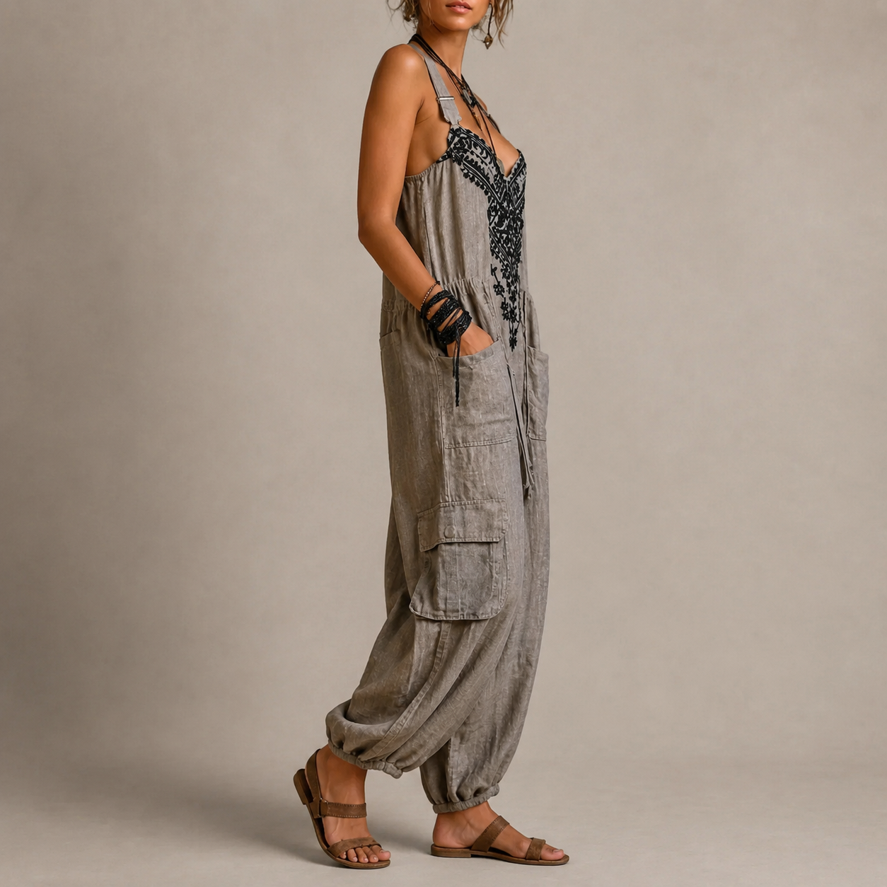 Sophie | Relaxed Embroidered Jumpsuit