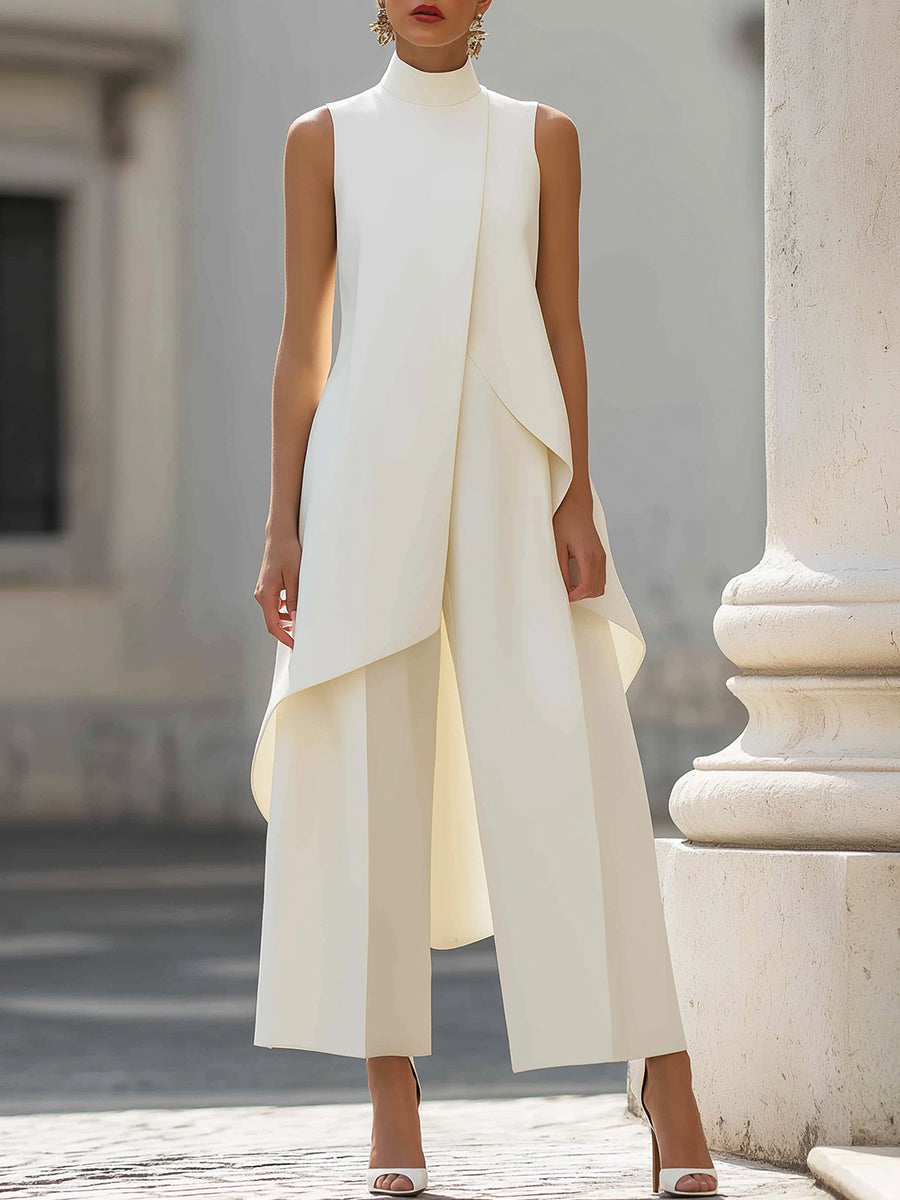 Clara | Elegant Sleeveless Layered Jumpsuit