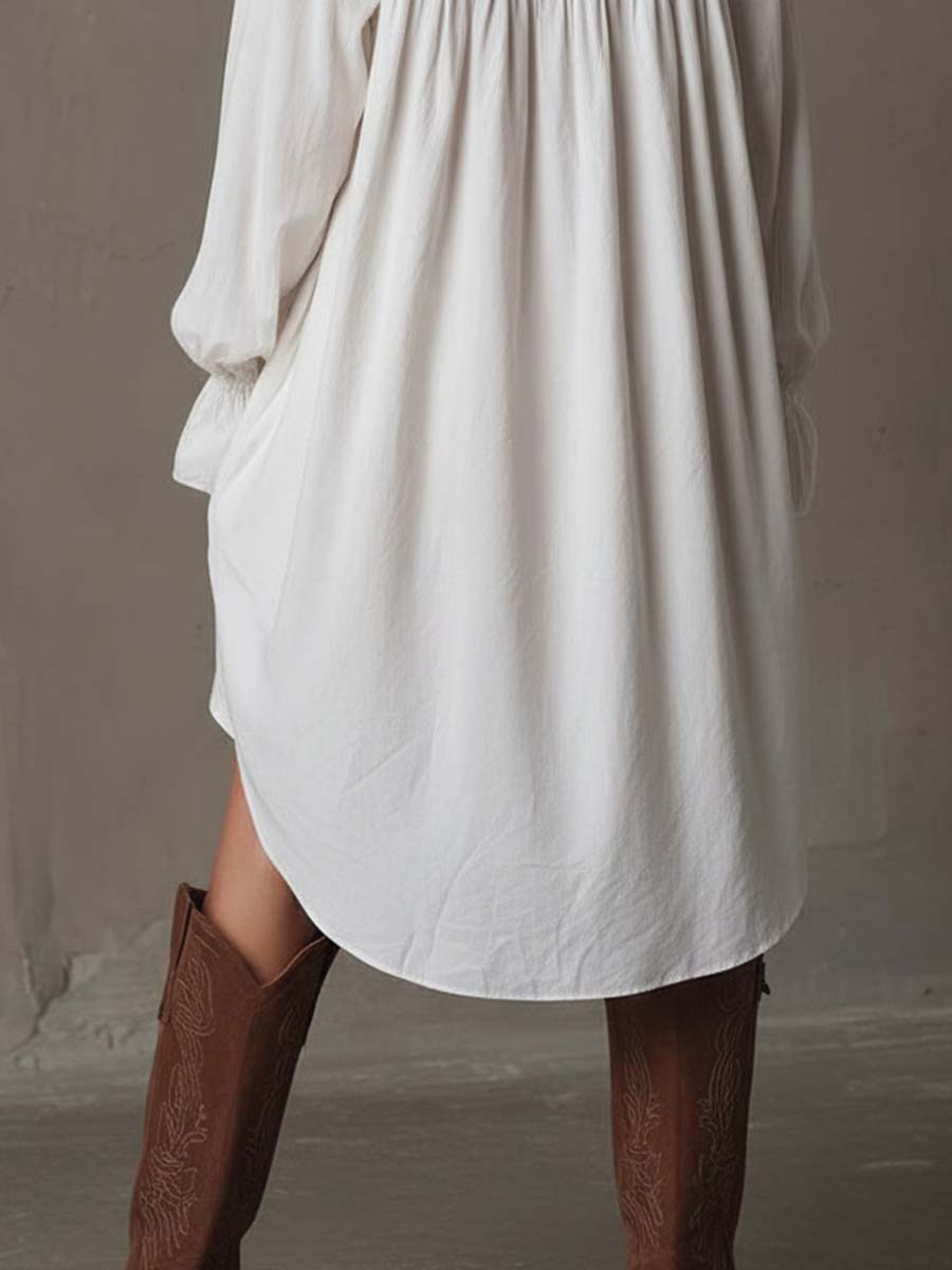 Matilda | Bohemian Lace Shirt Dress