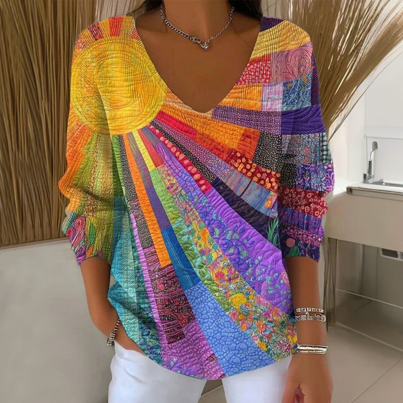 Jasmine | Artistic Patchwork Tunic Top