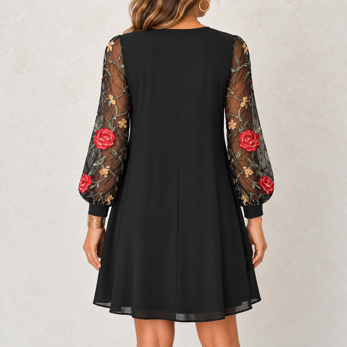 Roslyn | Floral Embroidered Sleeve Dress