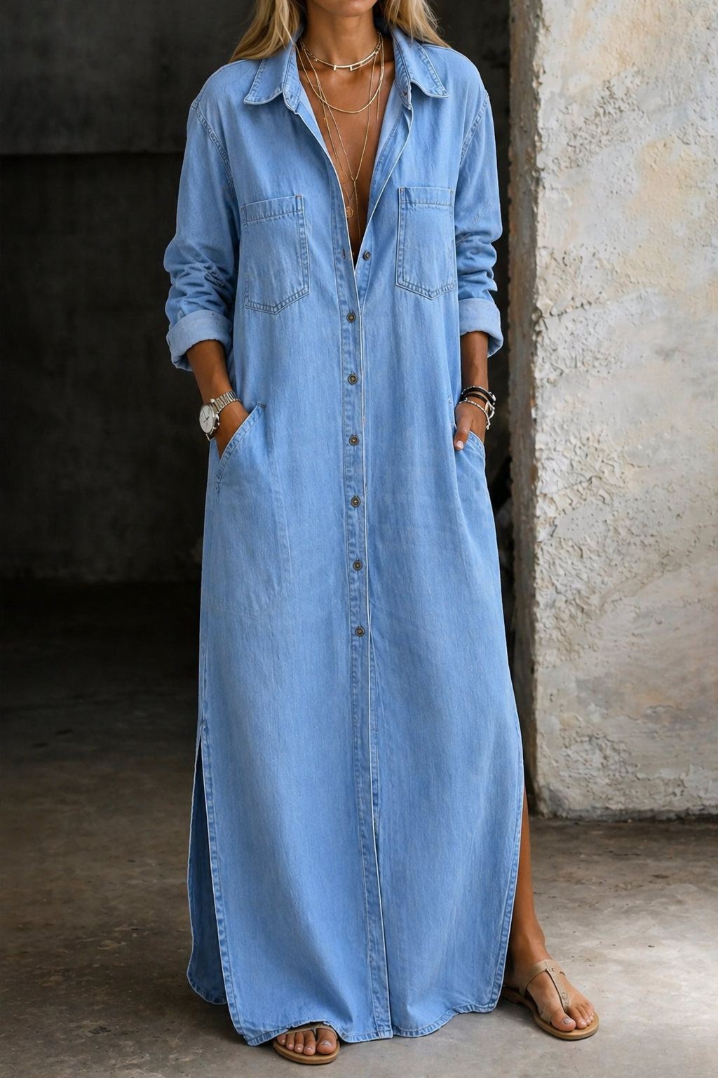 Matilda | Relaxed Denim Maxi Dress