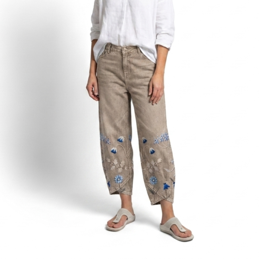 Elowen | Floral Embroidered Relaxed Pants