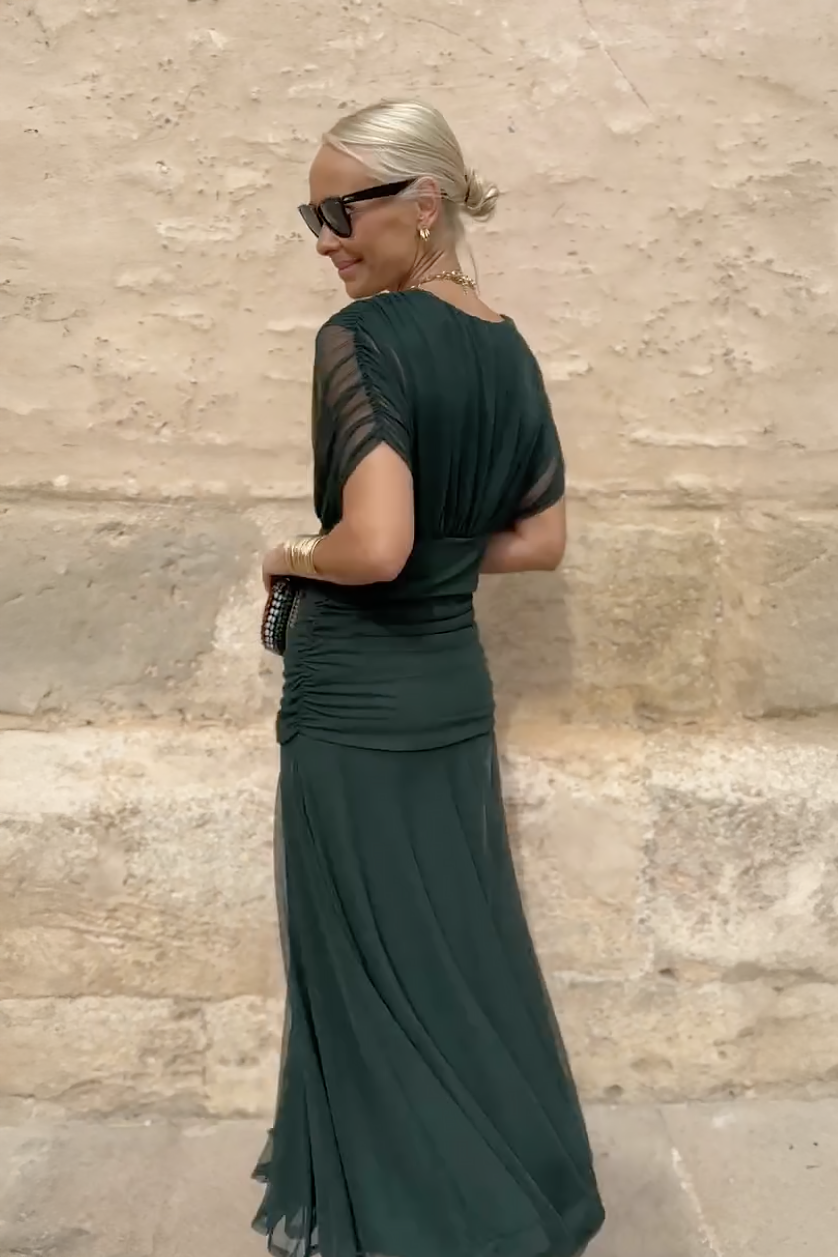 Emelia™ Elegant V-Neck Maxi Dress
