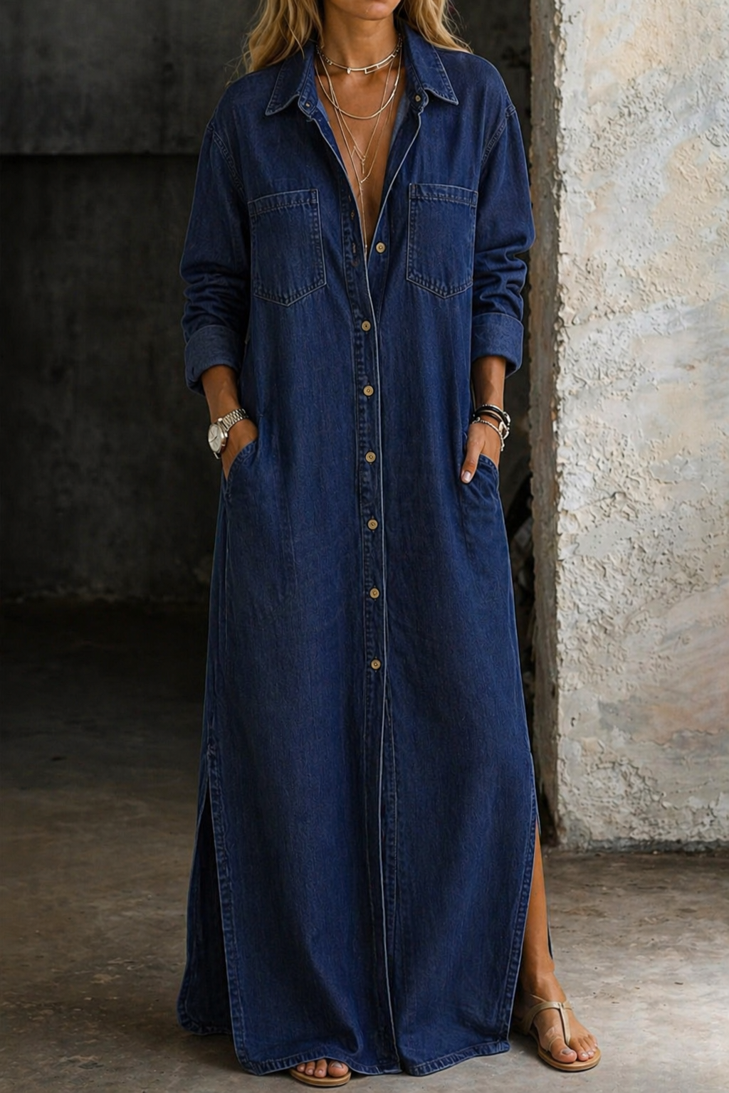 Matilda | Relaxed Denim Maxi Dress