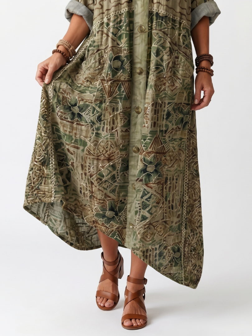 Elowen | Bohemian Button Maxi Dress