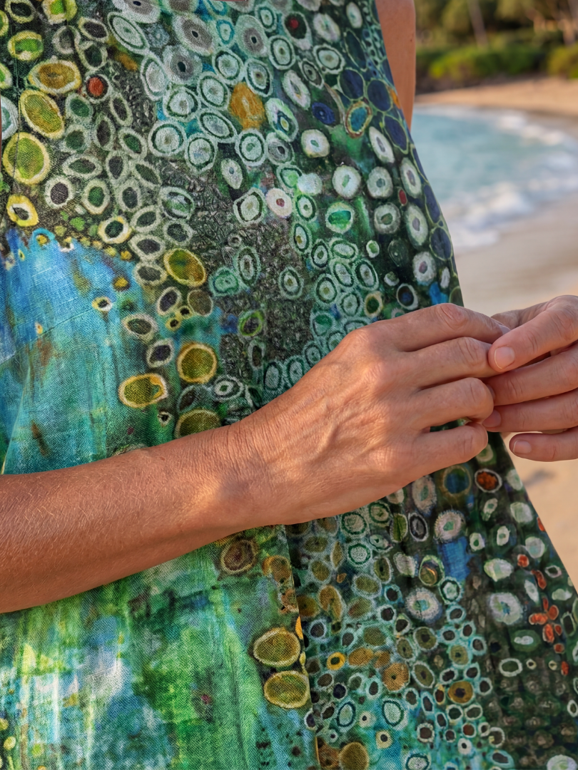Marissa | Artistic Print Sleeveless Midi Dress