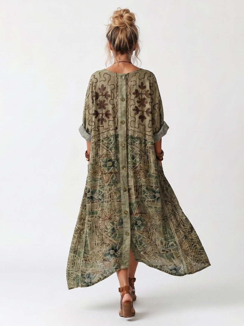 Elowen | Bohemian Button Maxi Dress