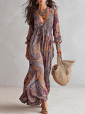 Birdie | Paisley Print Tie-Waist Dress