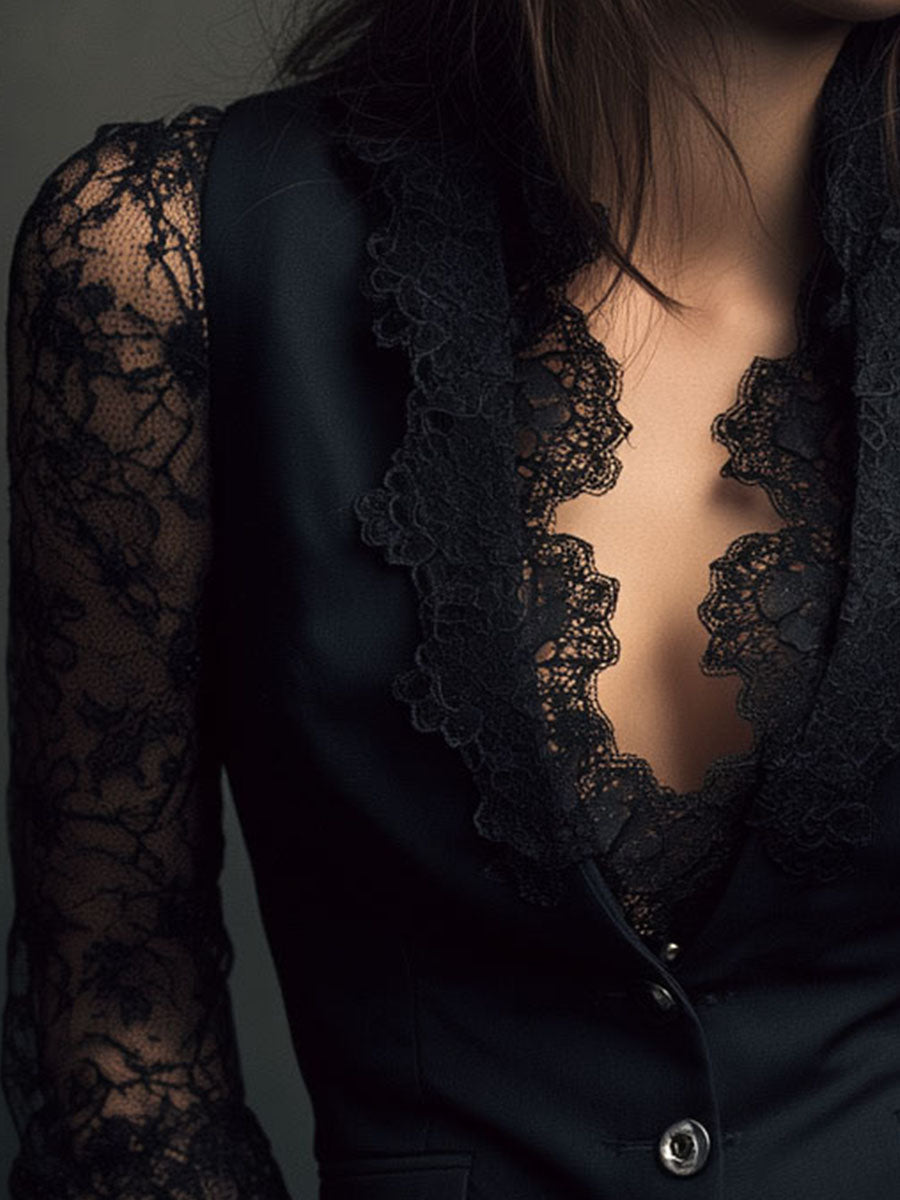 Eliza | Lace Detail Blazer