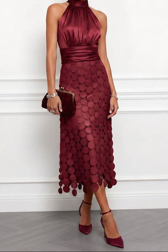 Saskia | Halter Detail Midi Dress