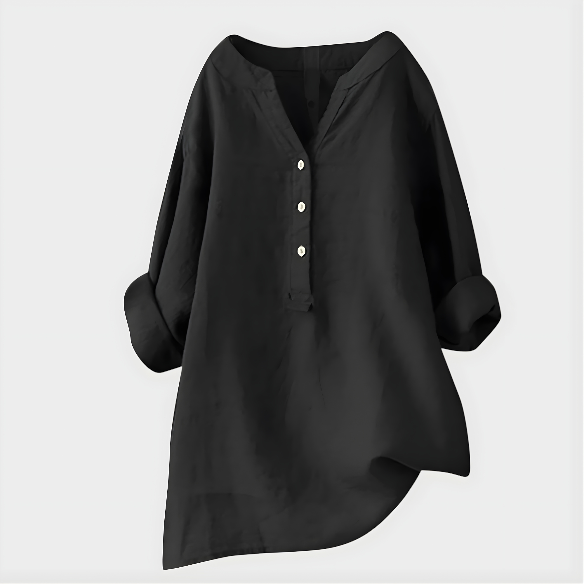 Veronique | Elegant Cotton-Linen V-Neck Blouse