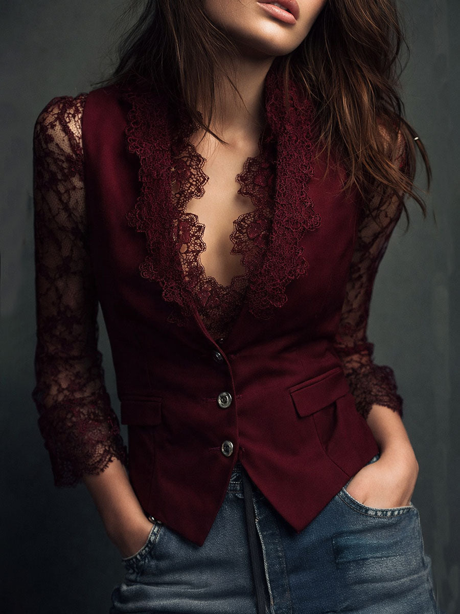 Eliza | Lace Detail Blazer