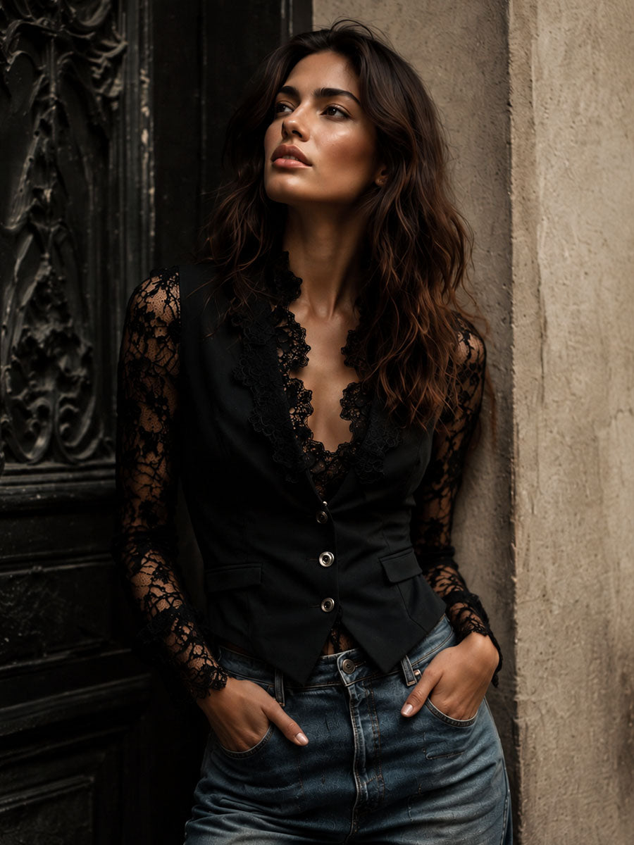 Eliza | Lace Detail Blazer