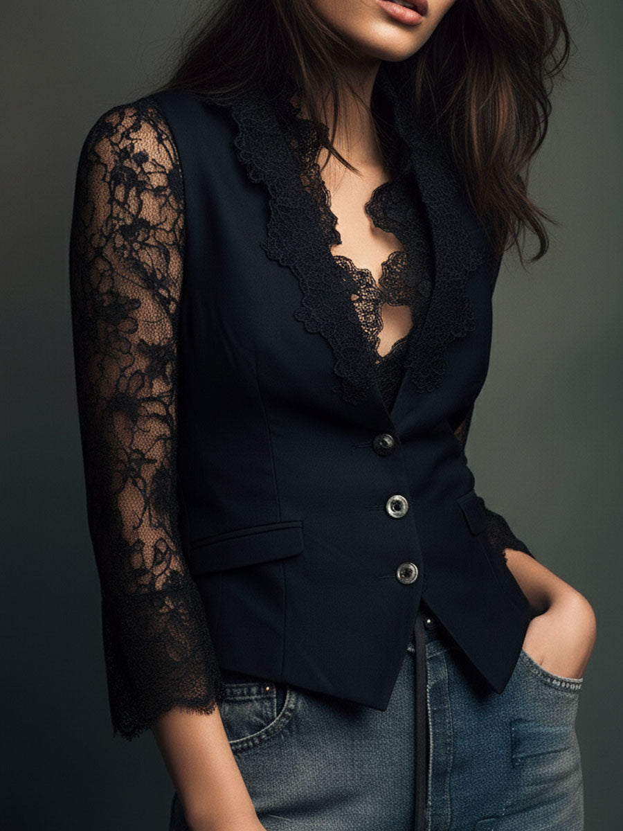 Eliza | Lace Detail Blazer