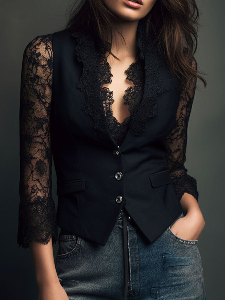 Eliza | Lace Detail Blazer