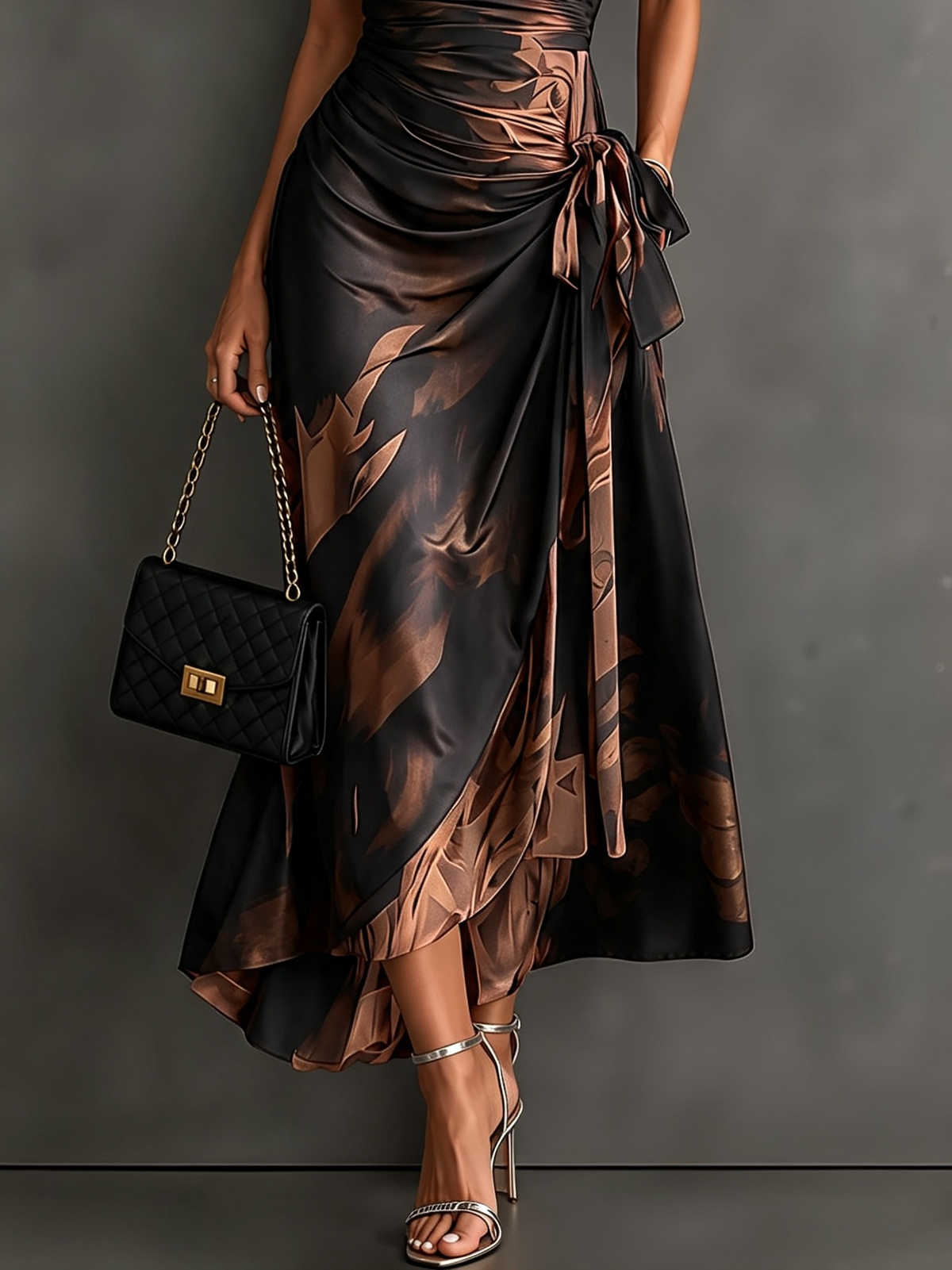 Bianca | Printed Wrap Midi Dress