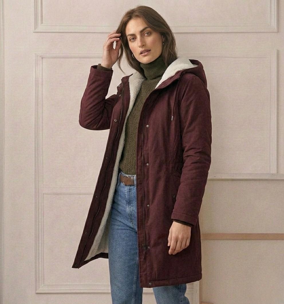 Elise | Fleece Lined Hooded Coat