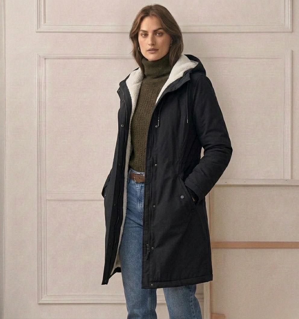 Elise | Fleece Lined Hooded Coat