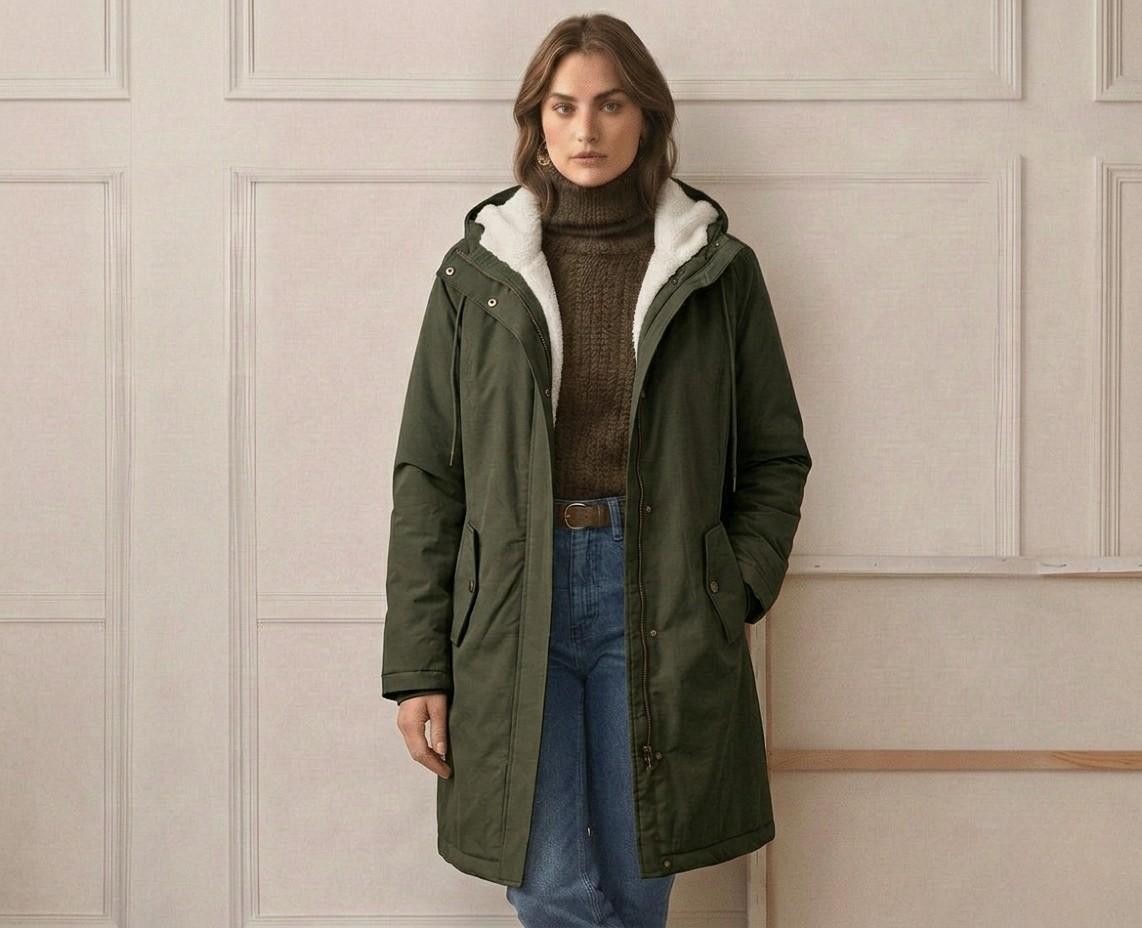 Elise | Fleece Lined Hooded Coat