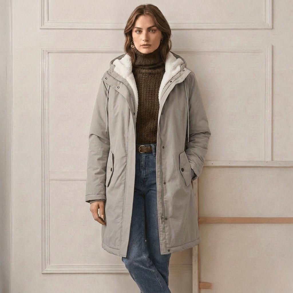 Elise | Fleece Lined Hooded Coat