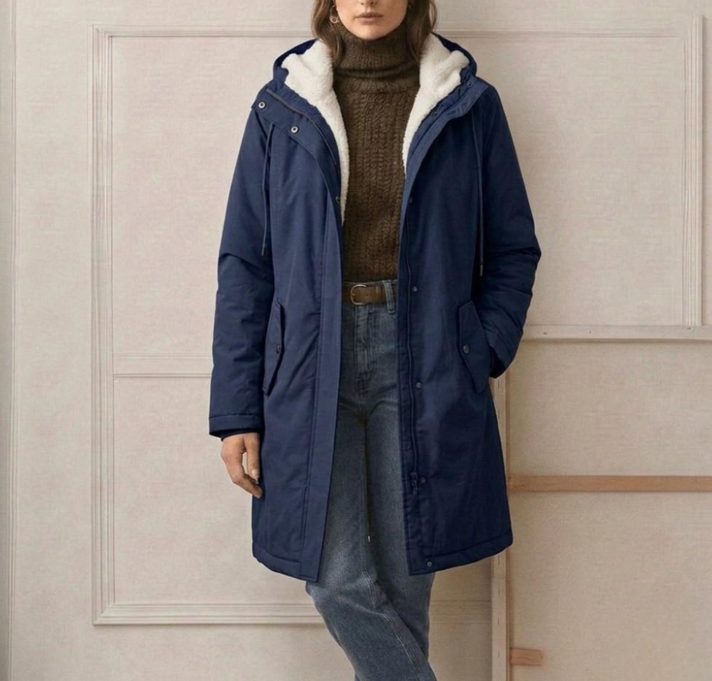 Elise | Fleece Lined Hooded Coat