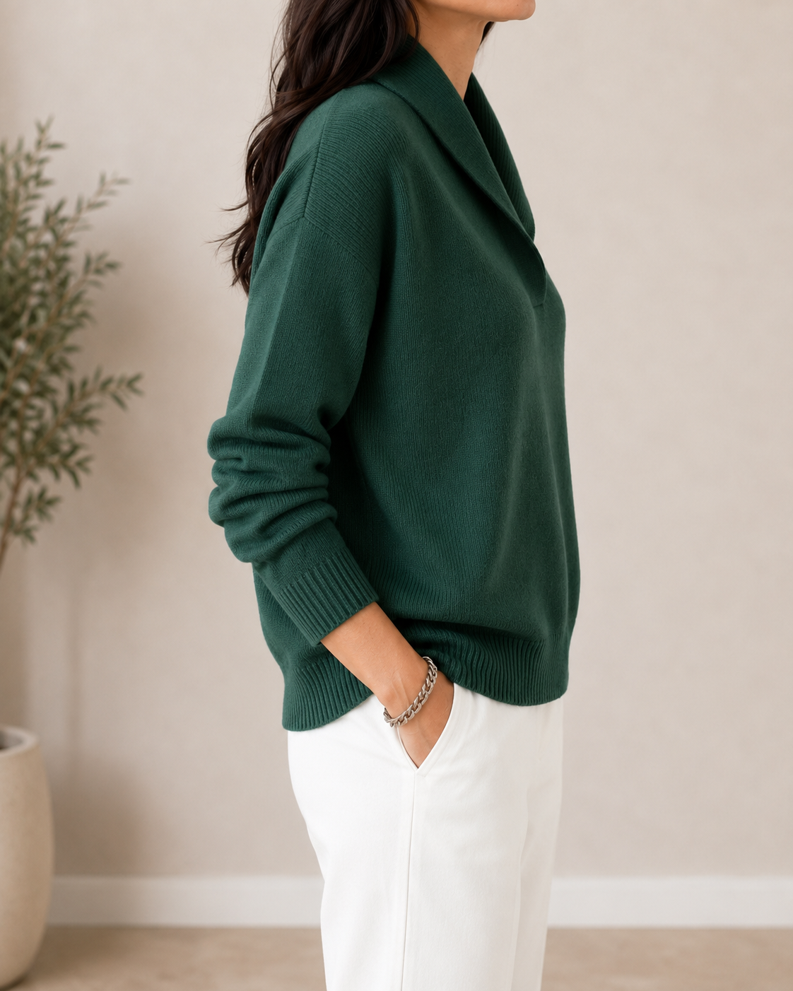 Amelia | Relaxed Collar Knit Sweater