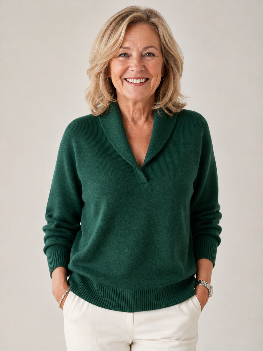 Amelia | Relaxed Collar Knit Sweater