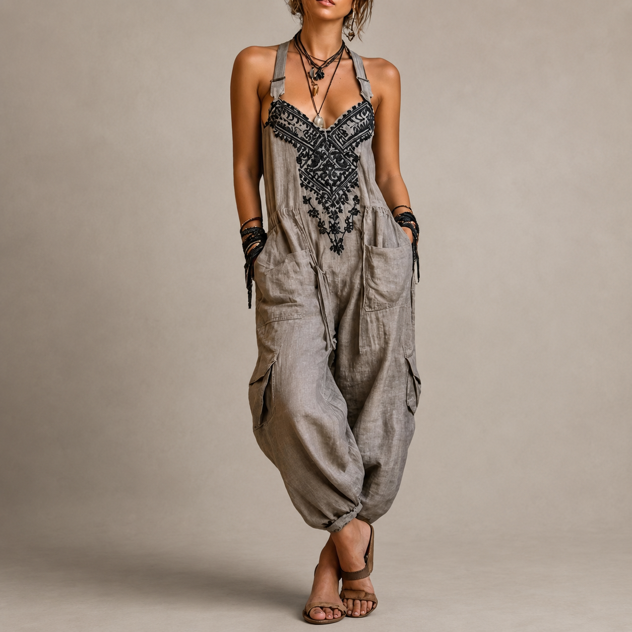 Sophie | Relaxed Embroidered Jumpsuit