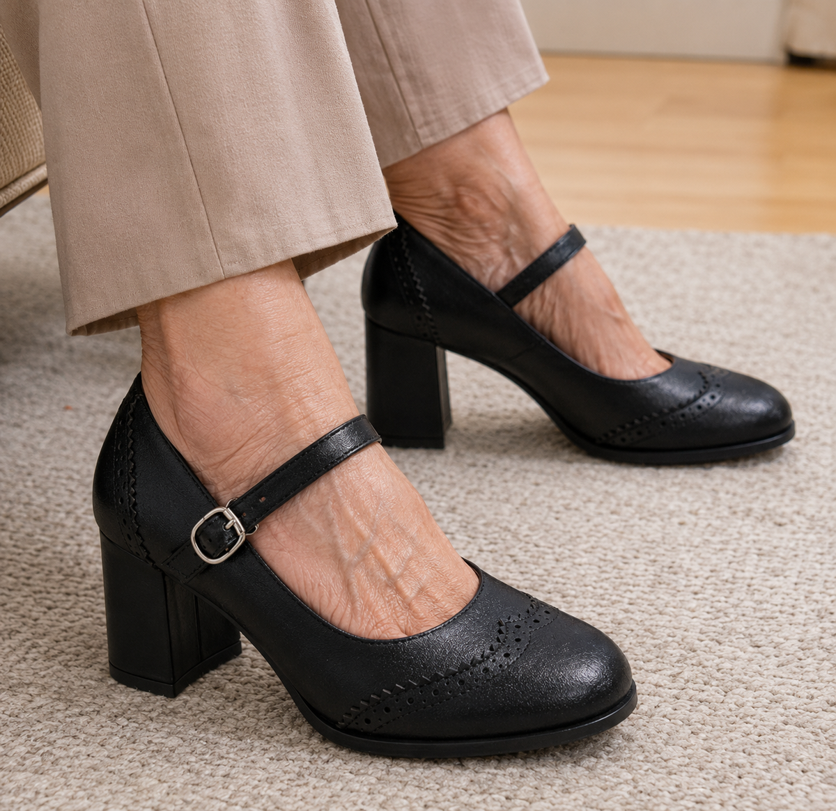 Belinda | Orthopaedic Mary Jane Block Heels