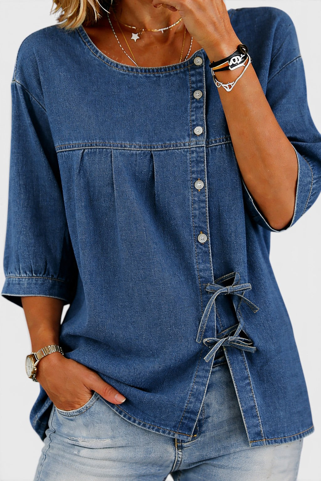 Tegan | Relaxed Denim Blouse