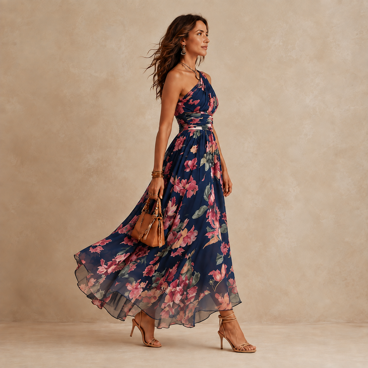 Tessa | One-Shoulder Floral Maxi Dress