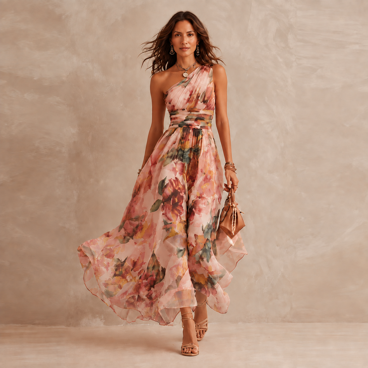 Tessa | One-Shoulder Floral Maxi Dress