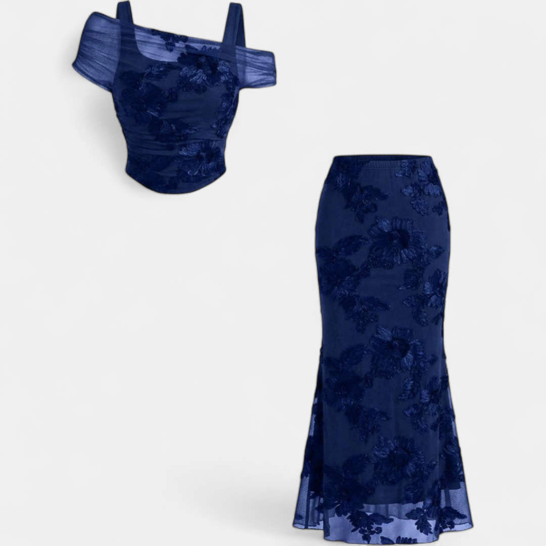 Valentina | Floral Mesh Two-Piece Set