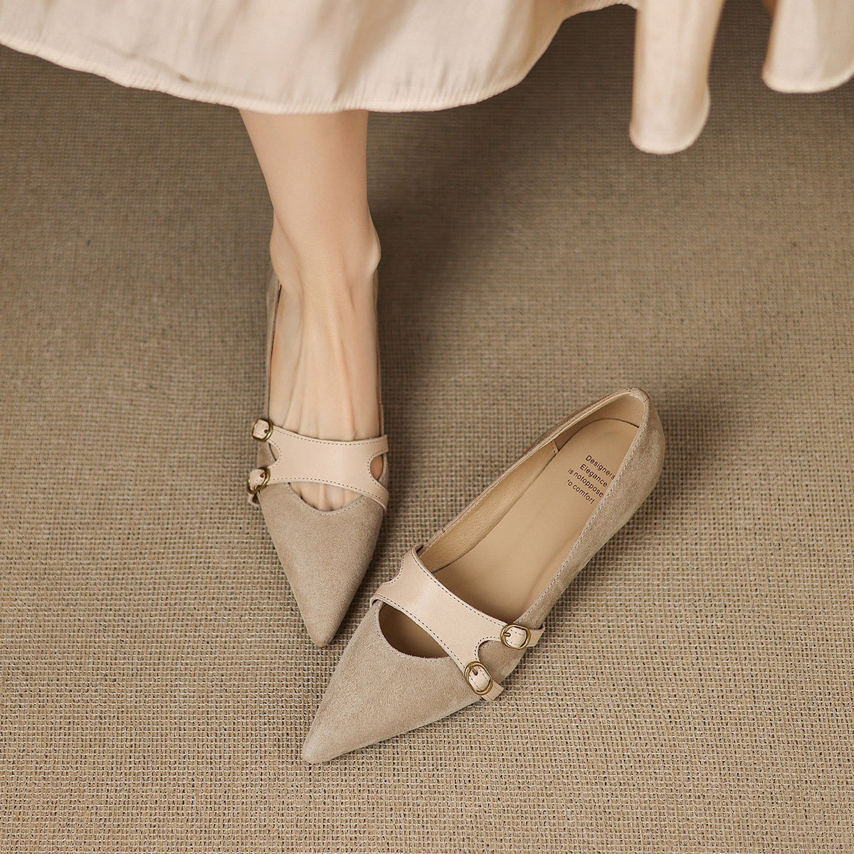 Pearl | Suede Double-Strap Mary Janes