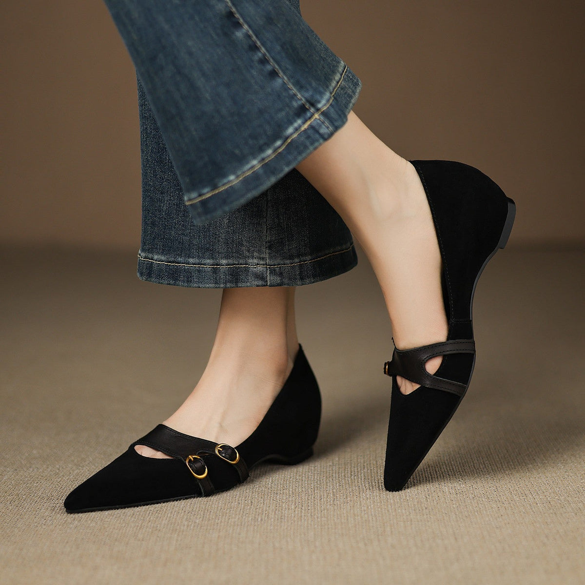 Pearl | Suede Double-Strap Mary Janes