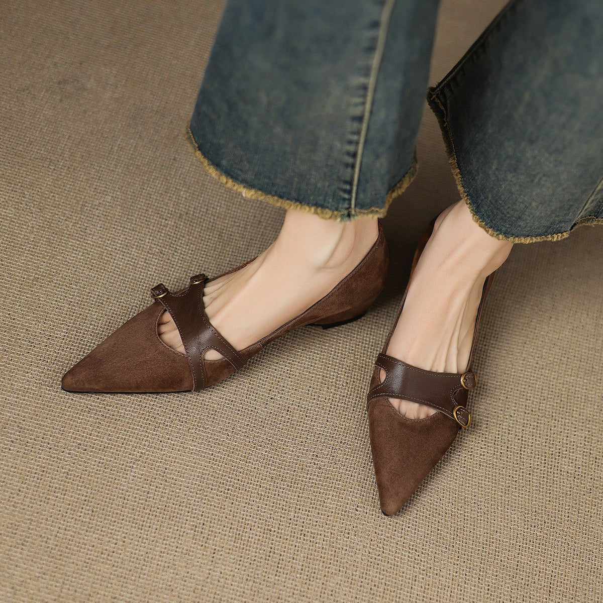 Pearl | Suede Double-Strap Mary Janes