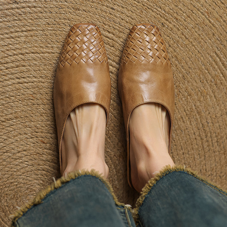 Marnie | Woven Toe Leather Mules