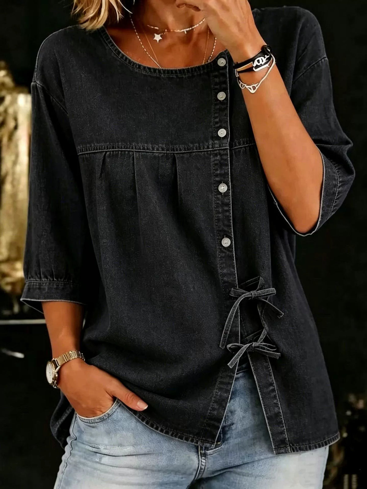 Tegan | Relaxed Denim Blouse