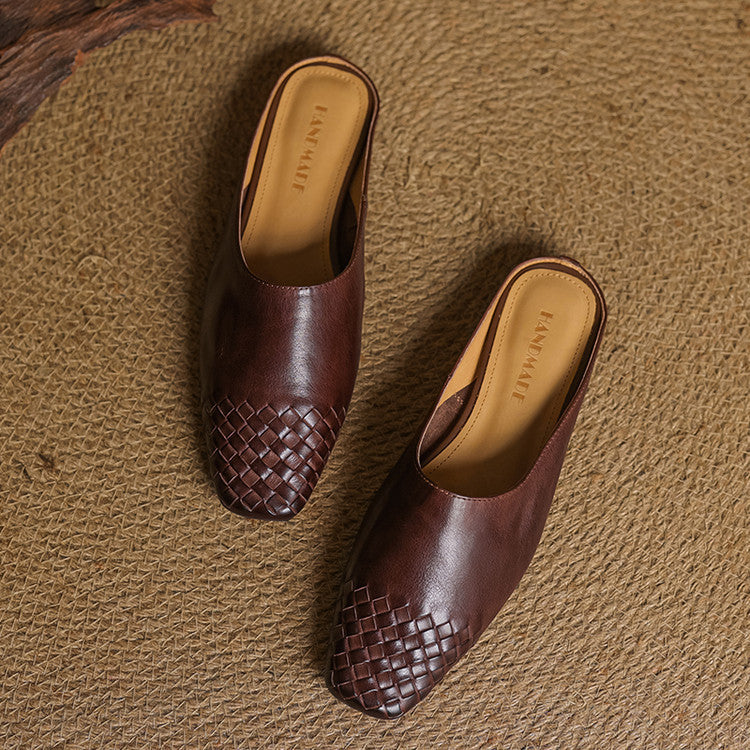 Marnie | Woven Toe Leather Mules