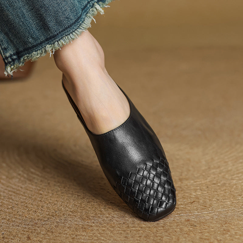 Marnie | Woven Toe Leather Mules