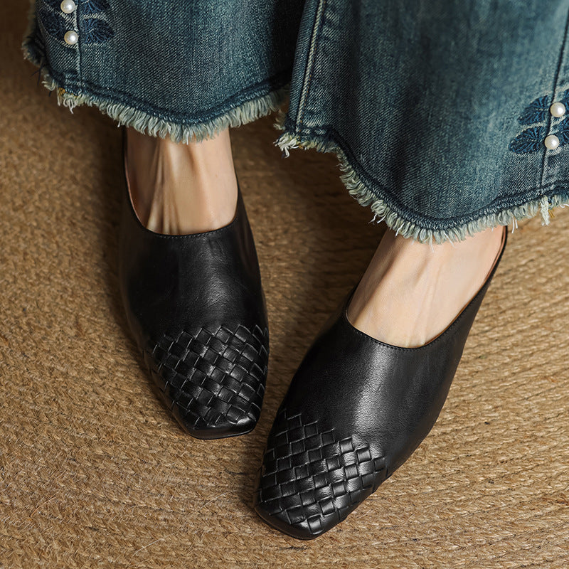 Marnie | Woven Toe Leather Mules