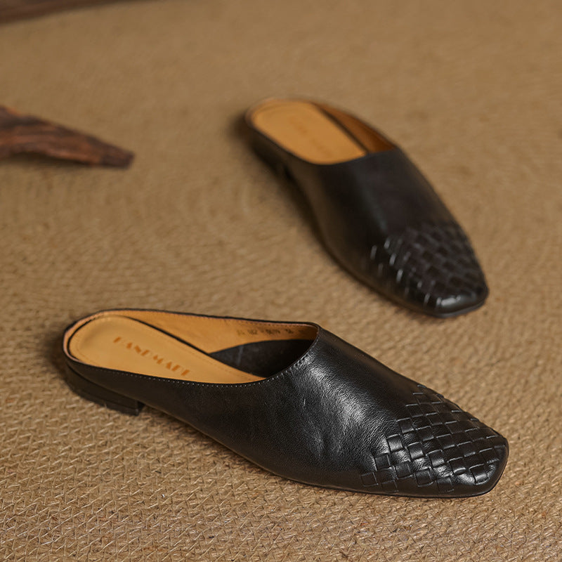 Marnie | Woven Toe Leather Mules
