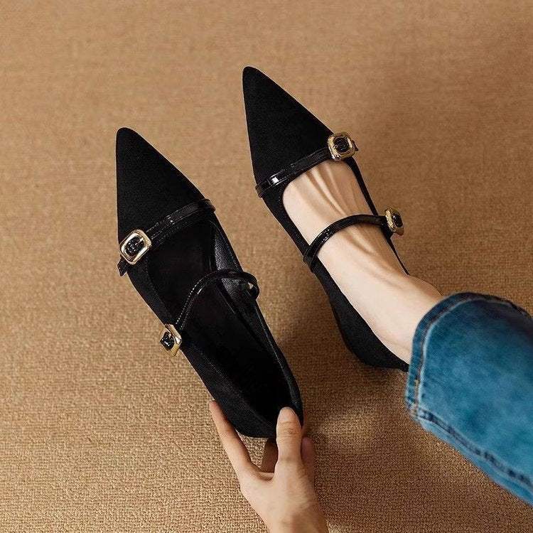 Tilly | Double-Strap Pointed Flats