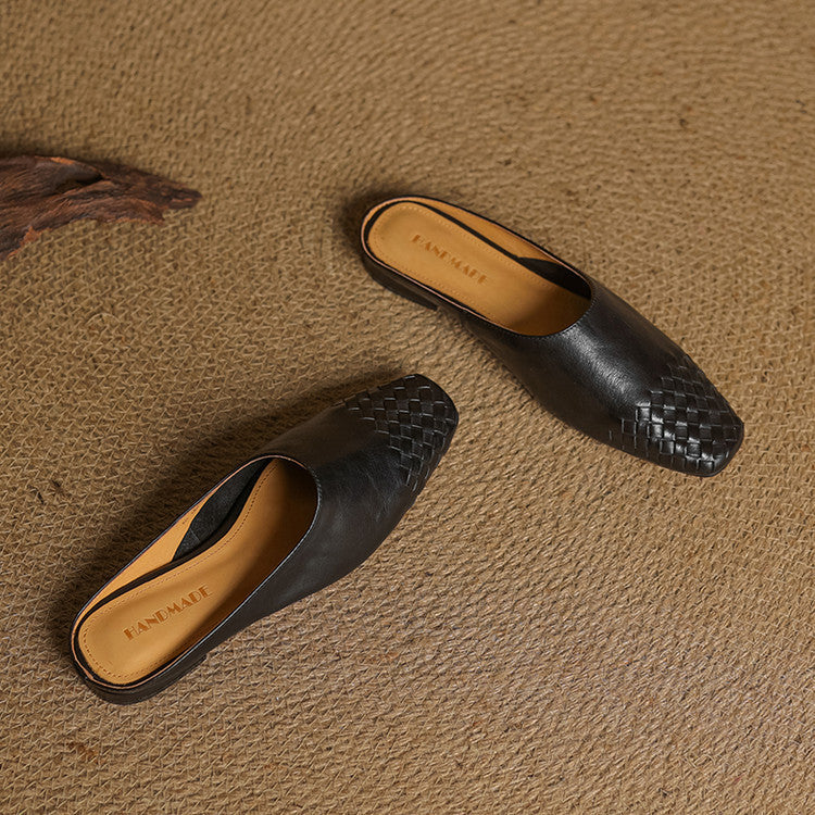 Marnie | Woven Toe Leather Mules