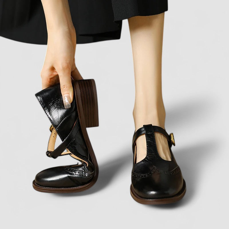 Darcy | Perforated T-Bar Mary Jane Shoes