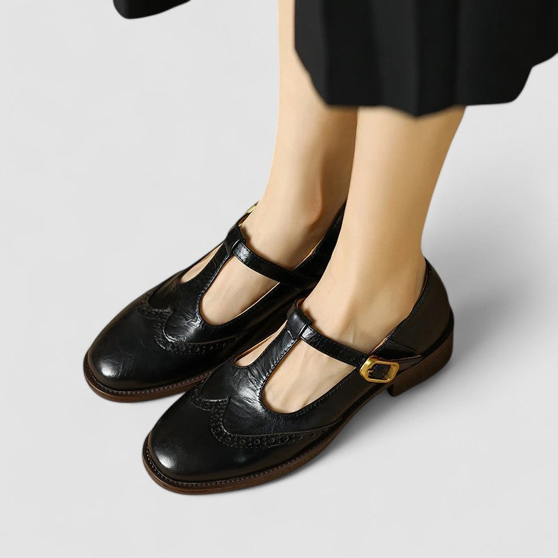 Darcy | Perforated T-Bar Mary Jane Shoes