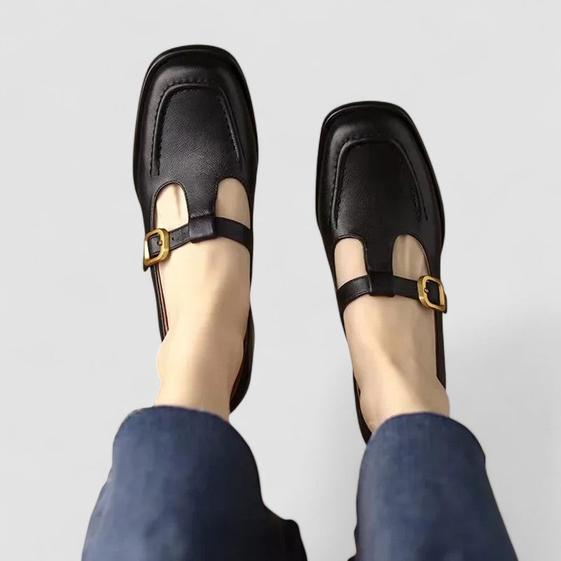 Kate | Square Toe T-Bar Flats