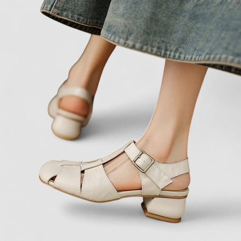 Amelia | Cut-Out Low Heel Mary Janes