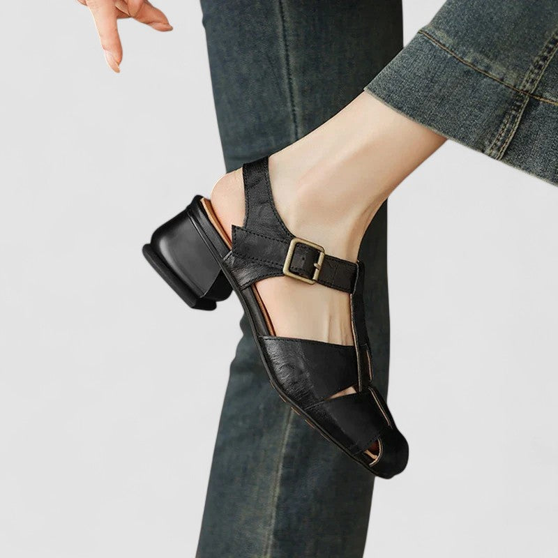 Amelia | Cut-Out Low Heel Mary Janes